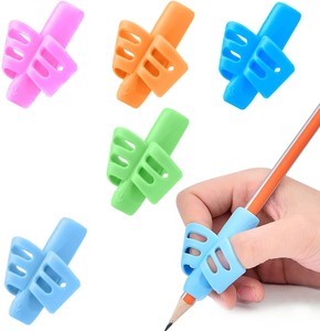 X530 Silicone <strong>Pencil</strong> Holder With Pen <strong>Grip</strong> Kids' Handwriting Aid for Preschool 2-finger Writing Tool for Children - Product Image 4