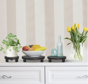 Pot rond <span class=keywords><strong>en</strong></span> <span class=keywords><strong>bois</strong></span> fleur piédestal Riser support intérieur extérieur plante tabouret élégant Pot de fleur plateaux affichage - Product Image 6