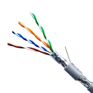 高性能Cat5e SFTP网络电缆Cat5双屏蔽固体CCA CU通信局域网电缆100M 305M 500M出厂价格