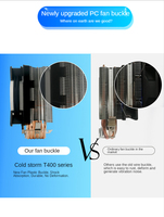 Ventilateur de refroidissement CPU pour ordinateur de jeu Cool Storm High Performance RGB Heatpipe avec roulement fluide en cuivre et aluminium pour processeurs Intel