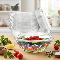 Boîtes d'emballage jetables écologiques en plastique PET rondes avec couvercle, personnalisables pour fruits, desserts et biscuits