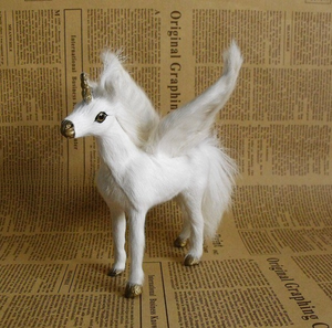 Décoration de vacances simulée licorne Mini modèle statique artisanat animal en peluche pour arbre de Noël ou fenêtre de maison décorations de bureau - Product Image 2