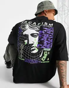 Ricamo Logo statement shirt magliette grafiche da uomo logo personalizzato slim fit