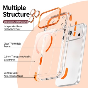 เคสโทรศัพท์ใสแม่เหล็กคุณภาพสูงสำหรับ iPhone 18 13 14 15 16 17 Pro Max รองรับการชาร์จไร้สาย ฟิล์มเลนส์ HD ป้องกันแรงกระแทก - Product Image 4
