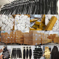 Échantillon gratuit 40 pouces vente en gros cuticule vierge brute alignée cheveux humains indiens Extension Deep Wave avec Hd Frontal en vrac