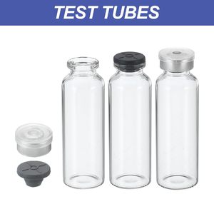 30ml phòng thí nghiệm lọ thủy tinh trong suốt Borosilicate lọ với cao su Stopper uốn đầu mũ mẫu nhựa hàng đầu phòng thí nghiệm chai - Product Image 3