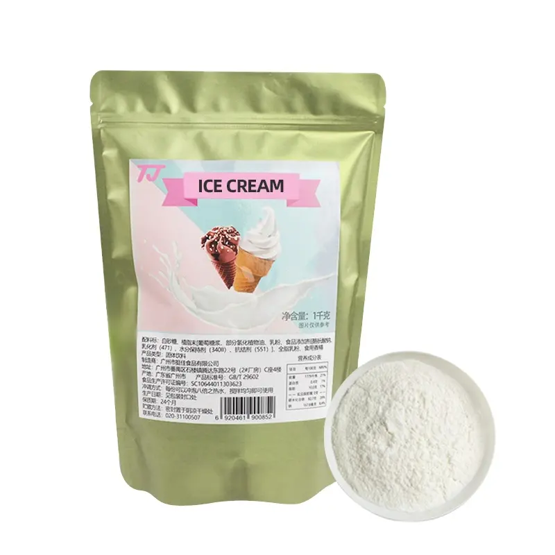 Etiqueta privada atacado preço barato alta qualidade macio servir sorvete mistura em pó de sabor frutas pó instantâneo para a granel