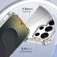 Coque de téléphone transparente en TPU acrylique antichoc 2 en 1 pour Samsung S22 S23 FE S24 Plus S25 Edge S26 Ultra