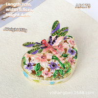 Dropshipping Gift HQ Boîte à bijoux en émail coloré Creative Luxury Home Decor Heart Dragonfly Desktop Ornament Storage Box Gift