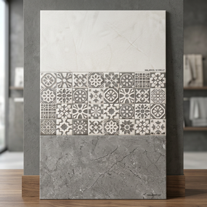 300x600mm Gray Carrara Marble Look Ceramic Wall Tiles 12x24 Digital Glazed Glossy for Bathroom at Cheap Price - Product Image 1