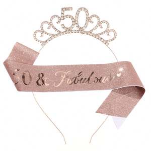 Princesa Tiara Crown Sash 18th 20th 21st 30th 40th 50th años Feliz <span class=keywords><strong>cumpleaños</strong></span> niña fiesta decoración regalo - Product Image 2