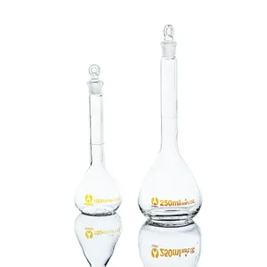 Lab 100 200 250 500 1000 2000ml clear amber brown Glass Volumetric Flask with plastic or ground grind glass stopper