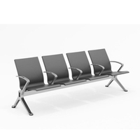 Chaise de réception d'aéroport Chaise de rangée publique en PU 3 places Chaise de poutre d'attente de clinique hospitalière avec bras