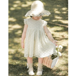 Vêtements d'été pour filles, vêtements pour enfants, col rond, sans manches, en dentelle, <span class=keywords><strong>Boutique</strong></span>, robes princesse à fleurs pour bébés filles, vente en gros - Product Image 3