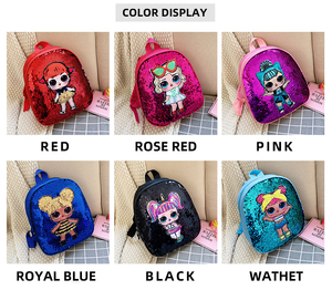 2024nuovo popolare zainetto glitter <span class=keywords><strong>bambina</strong></span> cartone animato zecchino zaini ragazze tinta unita borsa per bambini - Product Image 3