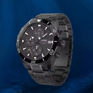 <span class=keywords><strong>Montre</strong></span> <span class=keywords><strong>Chronographe</strong></span> <span class=keywords><strong>Solaire</strong></span> pour Hommes en Acier Inoxydable 316L de Haute Qualité avec Verre Saphir 10ATM, Vente en Gros Personnalisée - Product Image 3