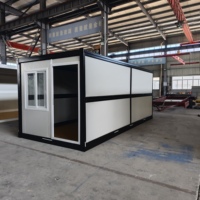 Maison conteneur préfabriquée mini pliable isolée pour l'hiver avec structure en acier léger, livrable et pliable