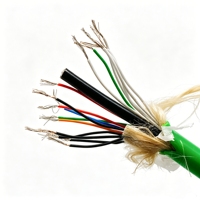 Câble TPU étanche personnalisé 16 24AWG + Coaxial en cuivre étamé, isolation PE, blindage en feuille d'aluminium, LCP tressé, ROV sous-marin