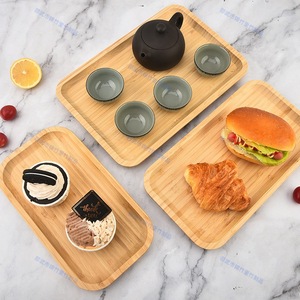 Rectangular Bamboo Serving <b>Tray</b> Natural Color For <b>Tea</b> Coffee Dessert Hotel Use - Product Image 3