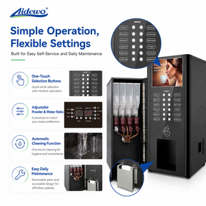 เครื่องชงกาแฟสำเร็จรูป Aidewo 78TK-8C 8 รสชาติ 4 กระปุก ชงได้ทั้งร้อนและเย็น เหมาะสำหรับสำนักงาน โรงแรม รุ่น 78TK-8C สำหรับธุรกิจ - Product Image 3