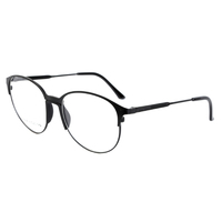 Monturas de Gafas Ópticas de Moda al por Mayor, Monturas de Gafas Ópticas Retro de Metal para Hombre, Montura de Gafas Redondas