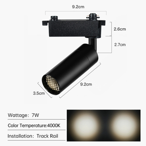 Projecteur moderne sur rail LED COB 7W 10W Dali à intensité variable Éclairage de restaurant pour cuisine intérieure et <span class=keywords><strong>vitrine</strong></span> Corps en aluminium noir et blanc - Product Image 3