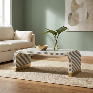 Hot Selling Designer Handmade Natural Camel Bone Inlay Extendable Eco-Friendly Portable <b>Coffee</b> <b>Table</b> Wood Frame Modern Design - Product Image 1