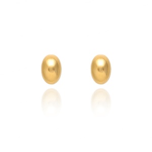 Pendientes de Acero Inoxidable Chapados en Oro, Pendientes Ovalados Personalizados de Moda con Baño de Oro de 18K PVD sobre Acero Inoxidable - Product Image 1