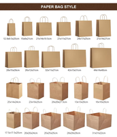 Sacs à emporter en papier kraft blanc et brun avec poignée, personnalisables avec logo, pour cadeaux, artisanat, café, nourriture à emporter