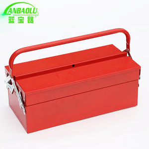 Caja de herramientas Lanbaolu de 265 mm, pintada de rojo, portátil, con 2 compartimentos, para reparación de automóviles y mantenimiento de maquinaria. - Product Image 2