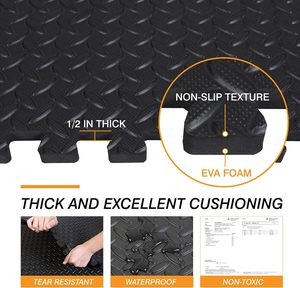 Dalles de mousse EVA emboîtables 60x60cm, épaisseur 1,2/2,5cm, tapis de protection pour sol, tapis de puzzle pour équipement de gym, coussin d'exercice - Product Image 3