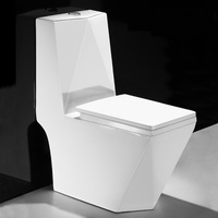 Diamond Articles sanitaires en céramique blanche d'une seule pièce de style moderne Commode de toilette Inodoro avec siphon en S Design occidental