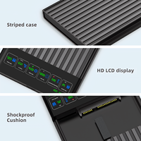 Casing Hard Drive Plastik SHUOLE 2024 2.5 Inci, Kotak SSD, Rak HDD SSD 2.5 Inci, Casing HDD SSD Sata dengan Layar LCD Digital Pintar