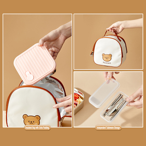 Boîte à lunch en acier inoxydable 304 avec couvercle, boîte bento empilable anti-fuite, conteneur de stockage alimentaire portable pour étudiants, salade de fruits - Product Image 6
