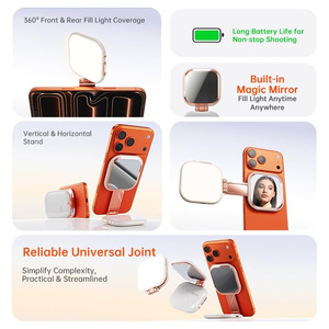 Lámpara de Escritorio Magnética Plegable de Aleación de Zinc con Luz para Selfies, para Grabación de Video, <span class=keywords><strong>Facetime</strong></span> y Estudio, con Espejo - Product Image 5
