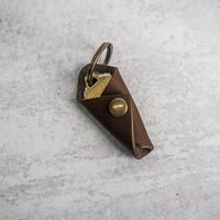Porte-clés rétro en cuir véritable, cadeaux personnalisés pour motards, porte-clés mini simple, enveloppe de sac pour porte-clés
