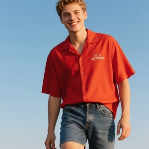 <span class=keywords><strong>Camicia</strong></span> da uomo elasticizzata con colletto cubano estiva leggera a maniche corte con bottoni e <span class=keywords><strong>camicia</strong></span> con tasca per le vacanze al mare - Product Image 2