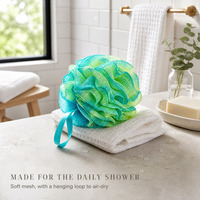 Éponge de bain en maille pour la douche, Loofah doux exfoliant pour hôtel et maison, Éponge de bain Loofah, Gommage corporel, Logo personnalisé OEM ODM