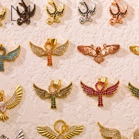 Yammy YYS149 Accessoires DIY plaqués or avec zircon, pendentifs multi-styles animaux, oiseaux, anges