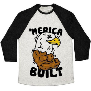 Camiseta de béisbol unisex de mezcla triple 'Merica Built' - Product Image 1