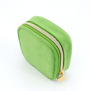 Astuccio da Viaggio Portatile in Velluto con Cerniera per Cosmetici, Specchio Integrato, Logo Personalizzabile, Organizer per Anelli e Orecchini, <span class=keywords><strong>Trousse</strong></span> Toilette Donna - Product Image 3