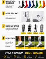Chaussettes de football personnalisées antidérapantes de haute qualité, design gratuit, respirantes, chaussettes de sport