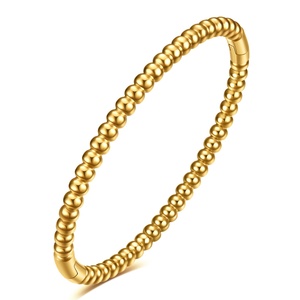 <span class=keywords><strong>Pulsera</strong></span> Sencilla <span class=keywords><strong>de</strong></span> 5MM, Nueva, Superventas Transfronteriza Europea y Americana, Serie Bambú, Cilíndrica, <span class=keywords><strong>de</strong></span> Acero Inoxidable con Baño <span class=keywords><strong>de</strong></span> Oro <span class=keywords><strong>de</strong></span> 18K - Product Image 4