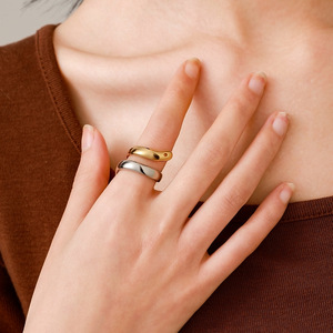 Stainless Steel <b>Ring</b> Gold Plated Two Tone Open Snake Design Women's Fashion Jewelry Gift - Product Image 2