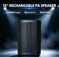Ginetta-12-1 Haut-parleur PA rechargeable tout-en-un 2 voies de 12 pouces Classe D 250W Bluetooth 5.0 DSP 4 modes Alimenté par batterie