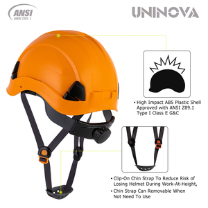 Casque de sécurité sans visière, non ventilé, avec sangle de mentonnière, visibilité verticale, pour travaux de construction, classe E - Product Image 3