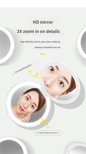 Nouveau miroir de maquillage multifonctionnel mini portable avec éclairage LED HD grossissant 3x, haut-parleur Bluetooth sans fil - Product Image 4