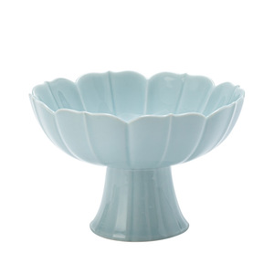 Ceramic Fruit Plate Lotus Shaped High Footed Porcelain Dessert <b>Snack</b> <b>Tray</b> For Wedding Tea Ceremony - Product Image 5