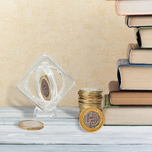 Présentoir à pièces de monnaie en acrylique, boîte de présentation à plusieurs niveaux, transparente, couleur et taille personnalisables, double face, logo personnalisé, Amérique - Product Image 2