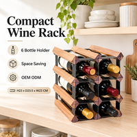 Support de rangement pour bouteilles de vin Minghou, en bois et en fer, pour comptoir, en stock, expédition sous 7 jours, hôtel, minibar, appartement, cuisine